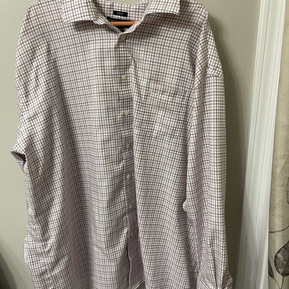 Men's Checkered Shirt - White and Red Pronto Uomo
